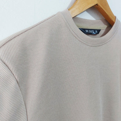 Camiseta oversize tela Algodón texturizado Beige.